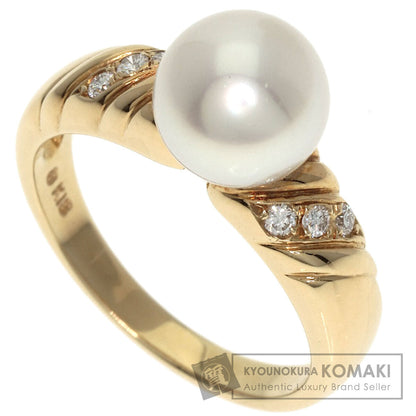 MIKIMOTO Akoya Pearl Pearl Diamond Ring K18 Yellow Gold Ladies [Used]