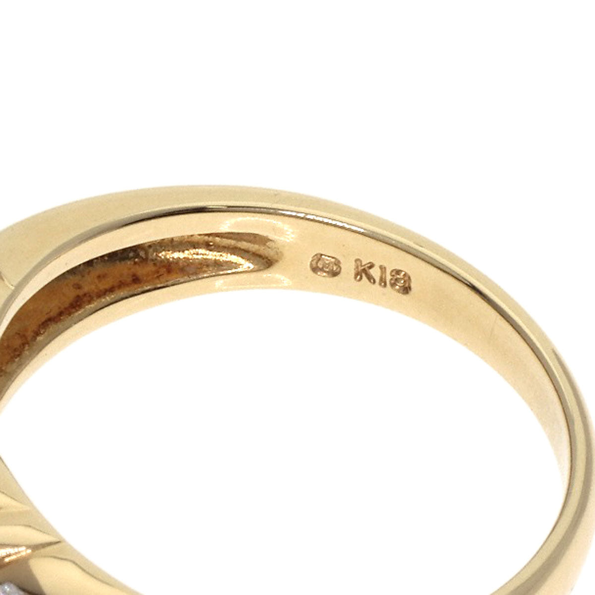 MIKIMOTO Akoya Pearl Pearl Diamond Ring K18 Yellow Gold Ladies [Used]