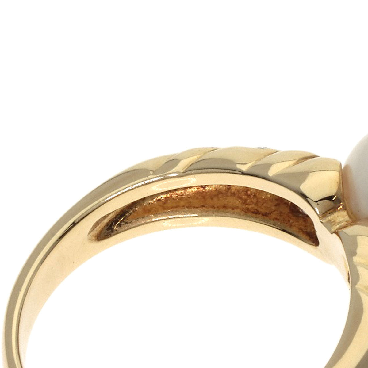 MIKIMOTO Akoya Pearl Pearl Diamond Ring K18 Yellow Gold Ladies [Used]