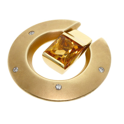 TASAKI Citrin Diamond Pendant top K18 Yellow Gold Ladies [Used]