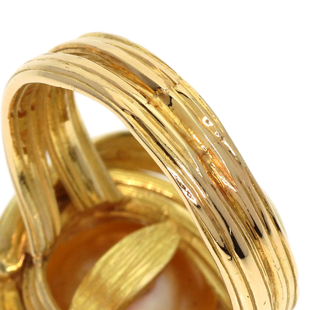 TASAKI Golden Pearl Pearl Diamond Ring K18 Yellow Gold Ladies [Used]