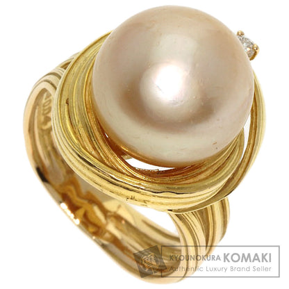 TASAKI Golden Pearl Pearl Diamond Ring K18 Yellow Gold Ladies [Used]