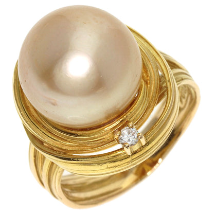 TASAKI Golden Pearl Pearl Diamond Ring K18 Yellow Gold Ladies [Used]