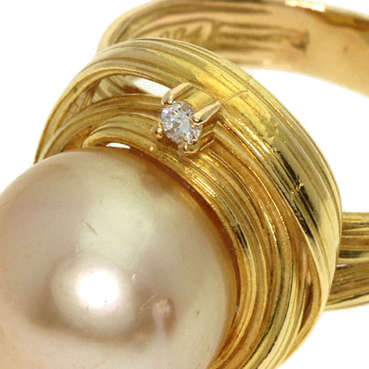 TASAKI Golden Pearl Pearl Diamond Ring K18 Yellow Gold Ladies [Used]