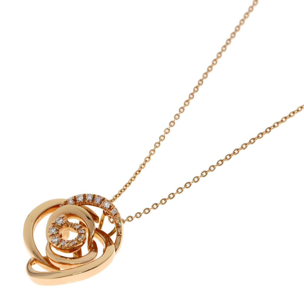 Damiani Rose Rose Diamond Necklace K18 Pink Gold Ladies [Used]