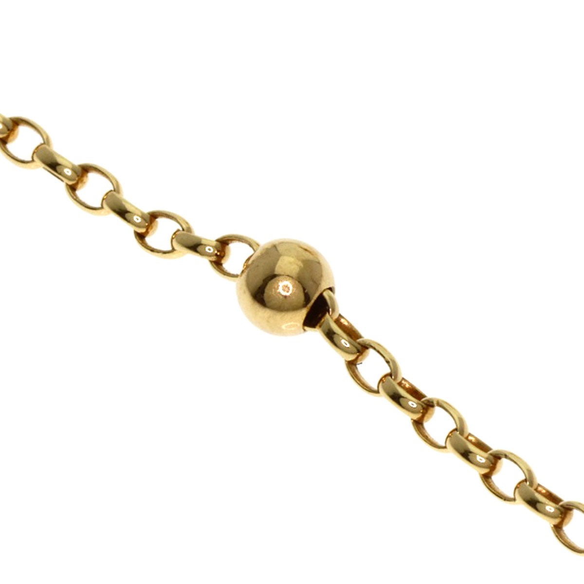 MIKIMOTO Pearl Pearl 1P Diamond Rose Motif Necklace K18 Yellow Gold Ladies [Used]