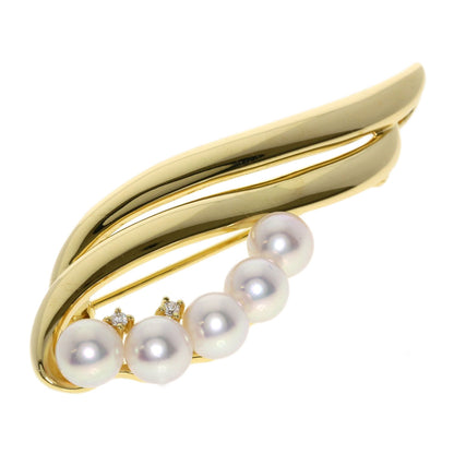 TASAKI Pearl Diamond Brooch K18 Yellow Gold Ladies [Used]