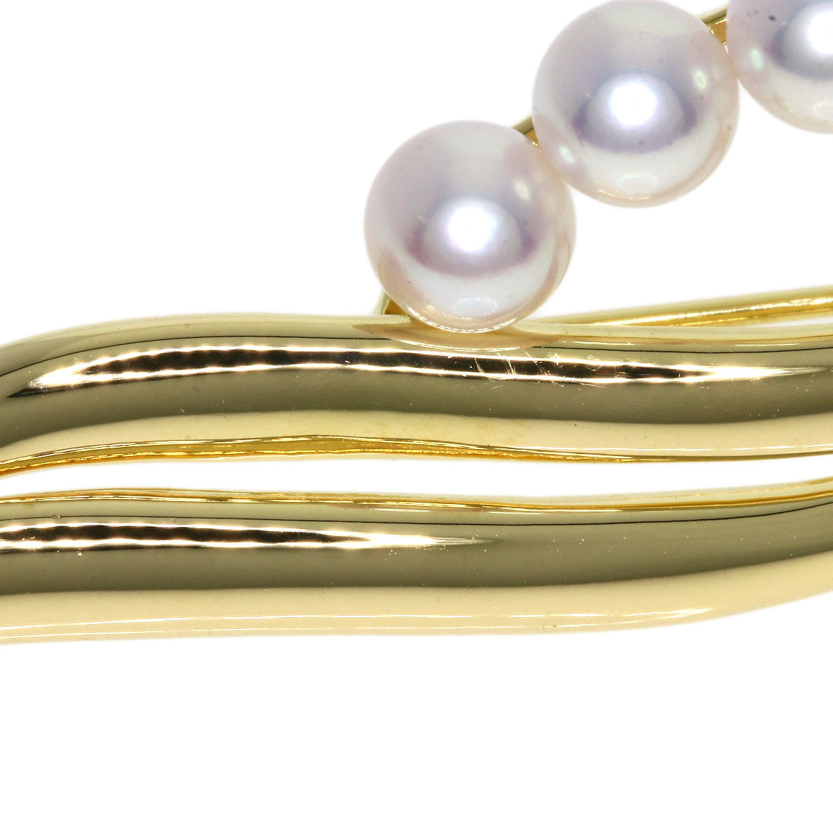 TASAKI Pearl Diamond Brooch K18 Yellow Gold Ladies [Used]