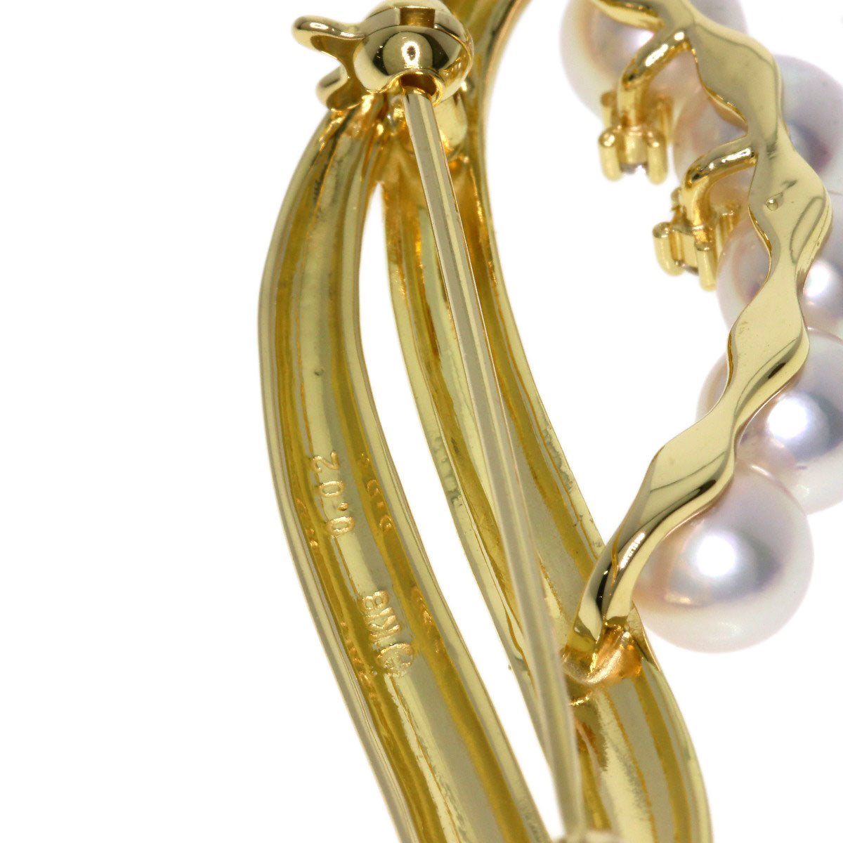 TASAKI Pearl Diamond Brooch K18 Yellow Gold Ladies [Used]