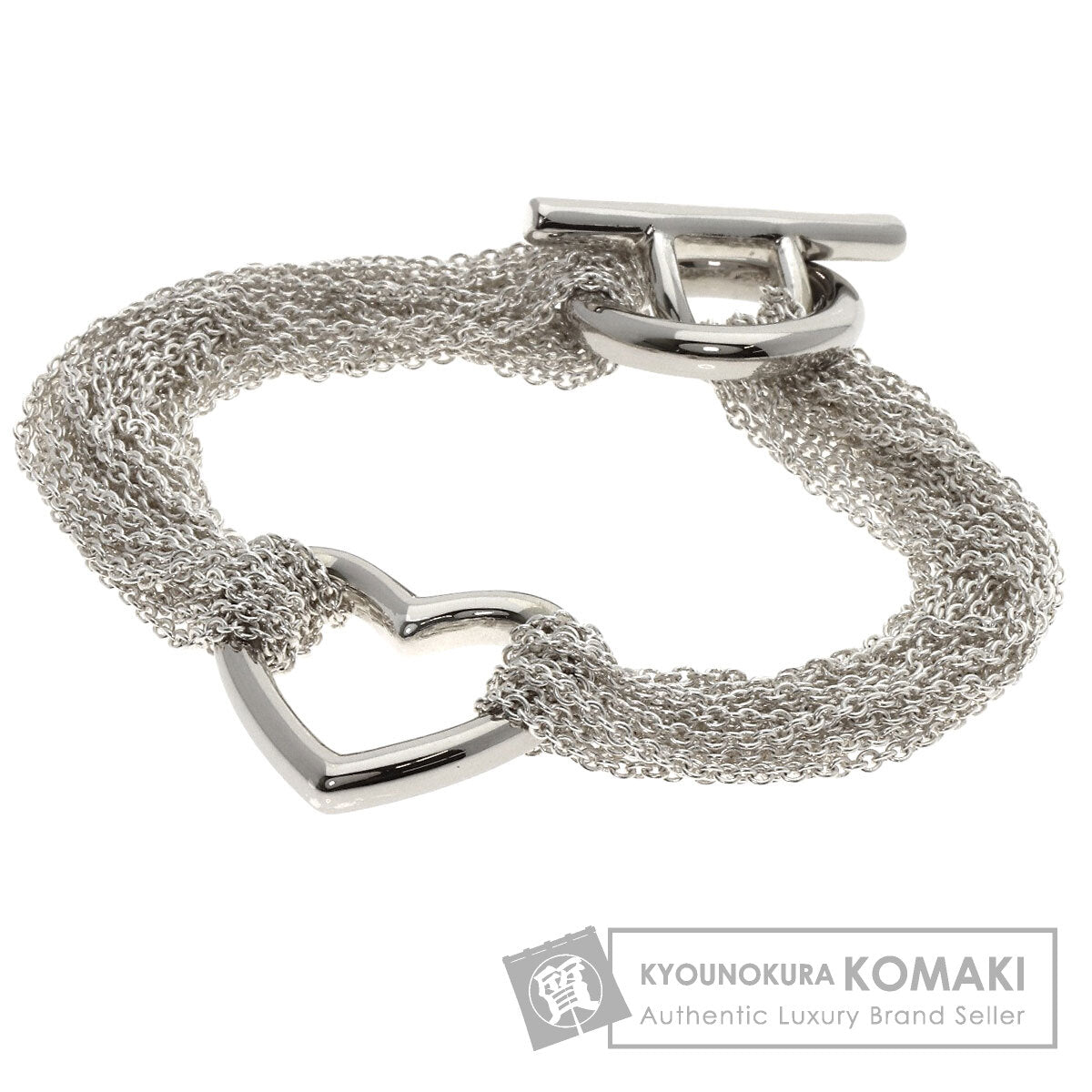 TIFFANY&Co. Open Heart Toggle Chain Bracelet Silver Ladies [Used]