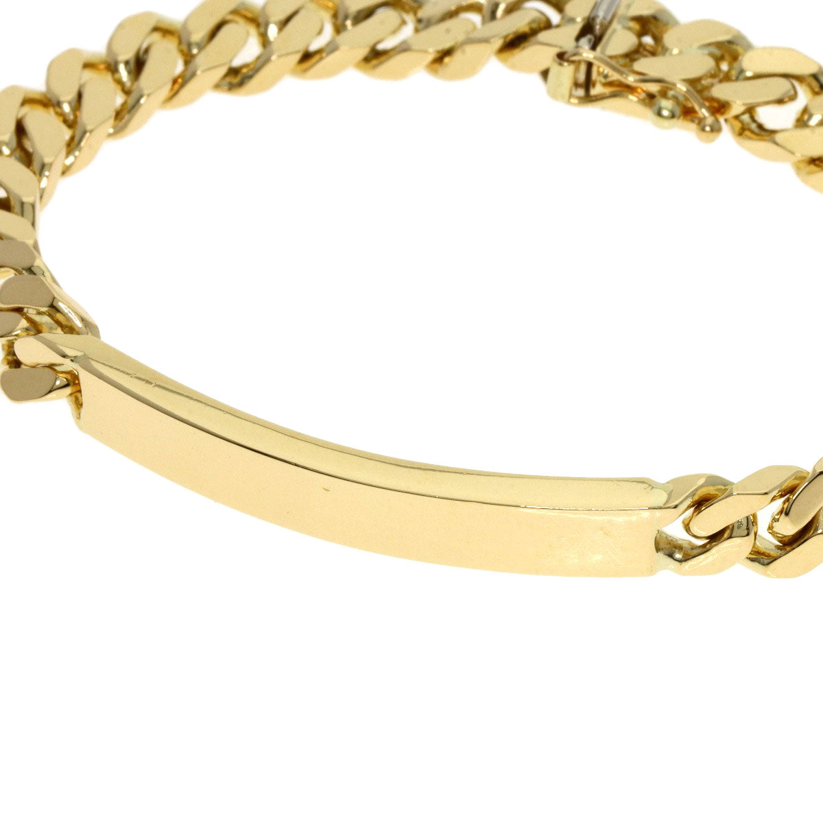 Curb Chain Kihei 4-Sided Plate Bracelet K18 Yellow Gold 26.8g　Ladies
