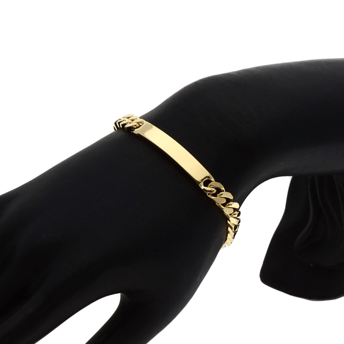 Curb Chain Kihei 4-Sided Plate Bracelet K18 Yellow Gold 26.8g　Ladies