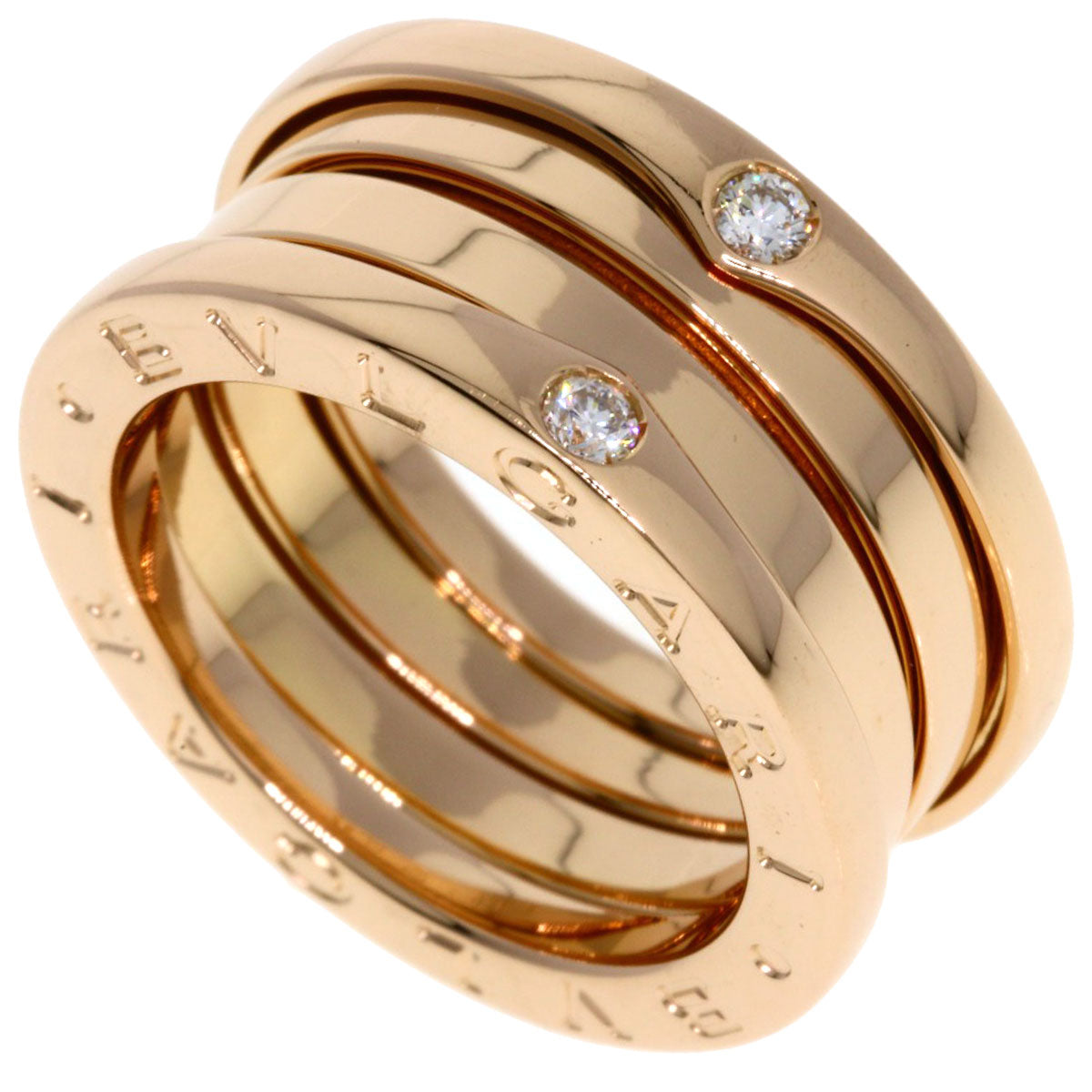 BVLGARI B.zero1 4P Diamond Japan Limited #48 Ring K18 Pink Gold Ladies [Used]