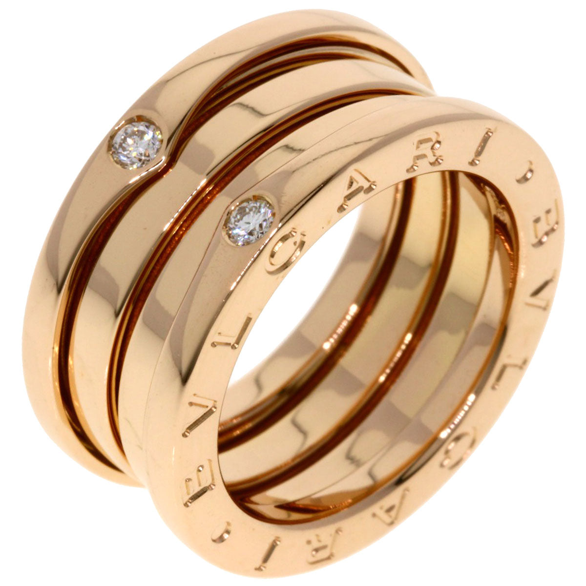 BVLGARI B.zero1 4P Diamond Japan Limited #48 Ring K18 Pink Gold Ladies [Used]