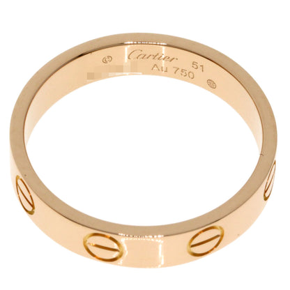 CARTIER Mini love ring #51 Ring K18 Pink Gold Ladies [Used]