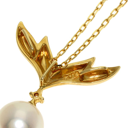 MIKIMOTO Pearl Pearl 1P Diamond Necklace K18 Yellow Gold Ladies [Used]
