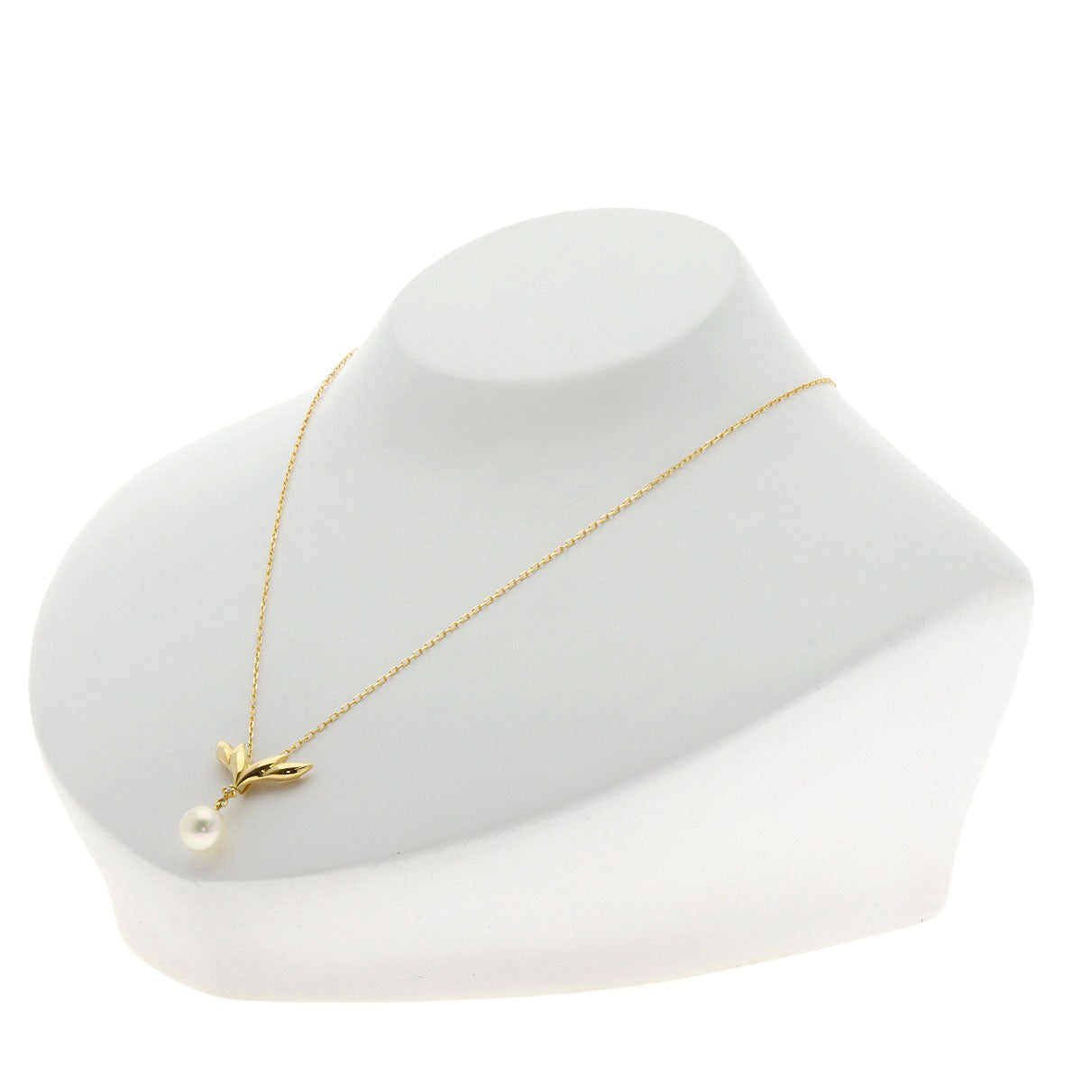 MIKIMOTO Pearl Pearl 1P Diamond Necklace K18 Yellow Gold Ladies [Used]