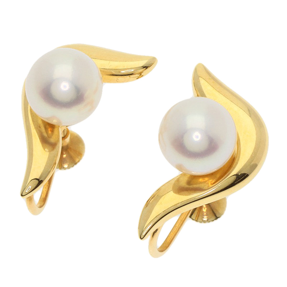 MIKIMOTO Pearl Pearl Earring K18 Yellow Gold Ladies [Used]