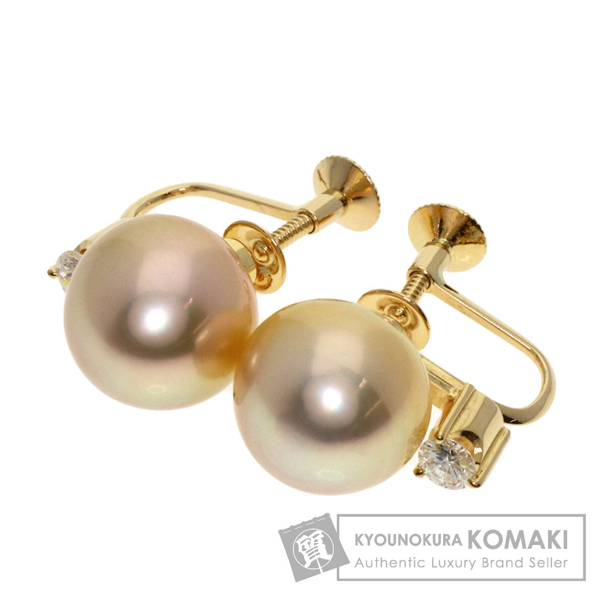 TASAKI Pearl Pearl Diamond Earring K18 Yellow Gold Ladies [Used]