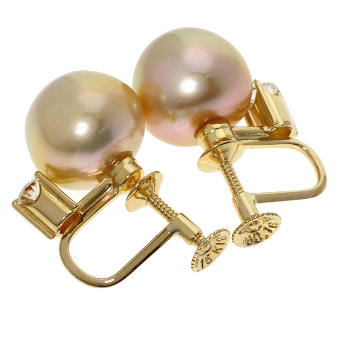 TASAKI Pearl Pearl Diamond Earring K18 Yellow Gold Ladies [Used]