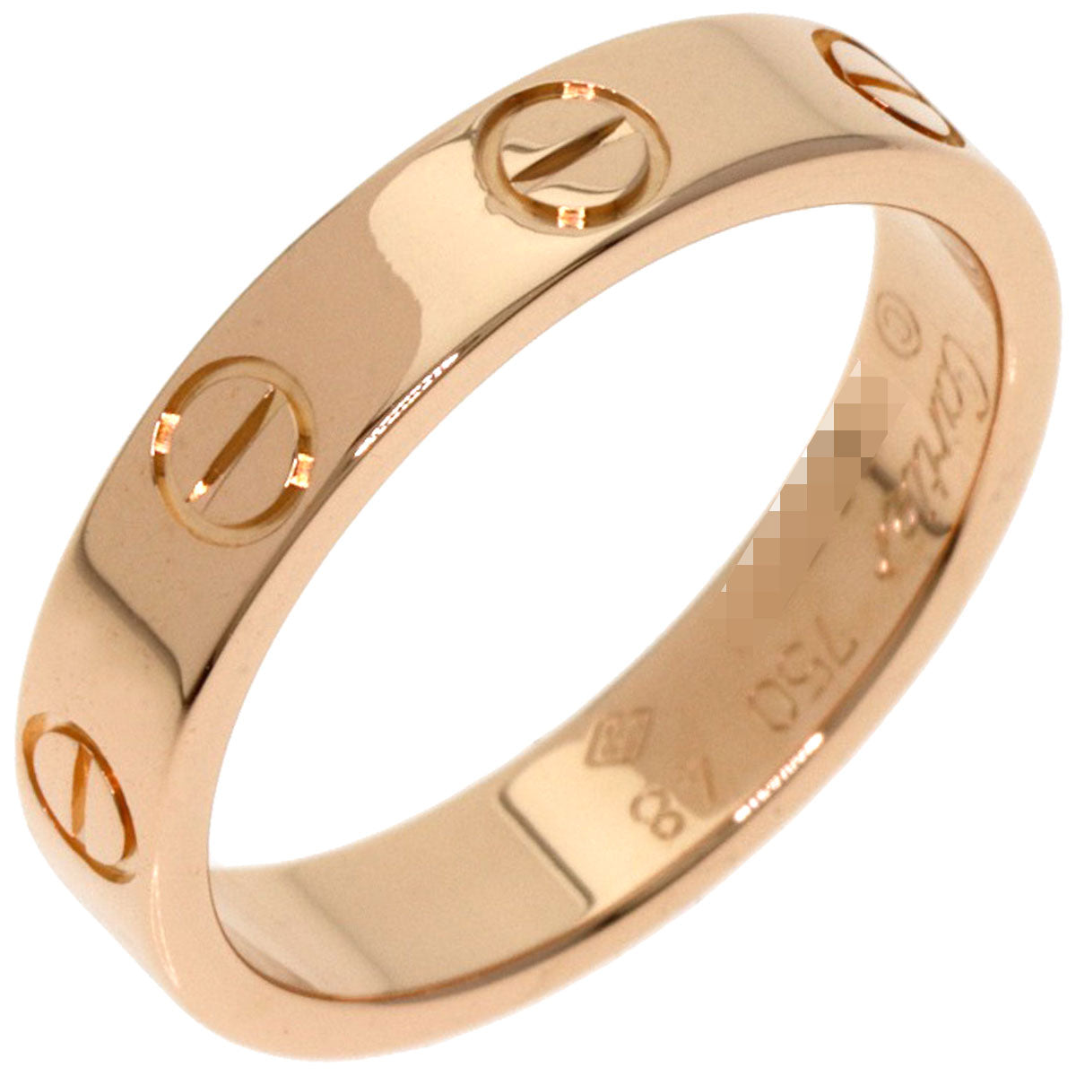 CARTIER Mini love ring # 48 Ring K18 Pink Gold Ladies [Used]