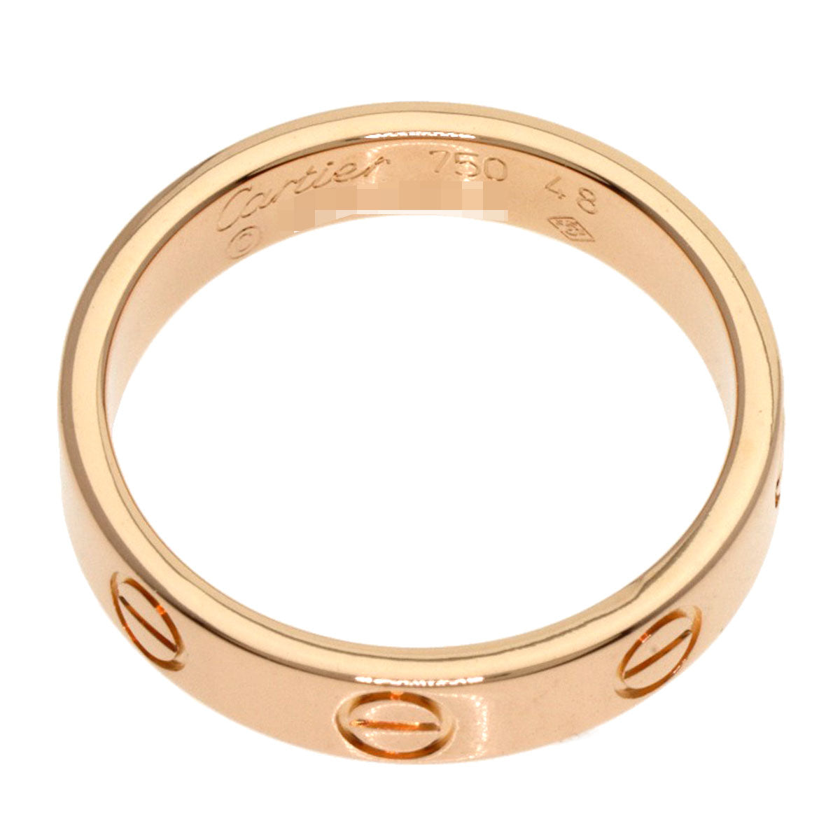 CARTIER Mini love ring # 48 Ring K18 Pink Gold Ladies [Used]