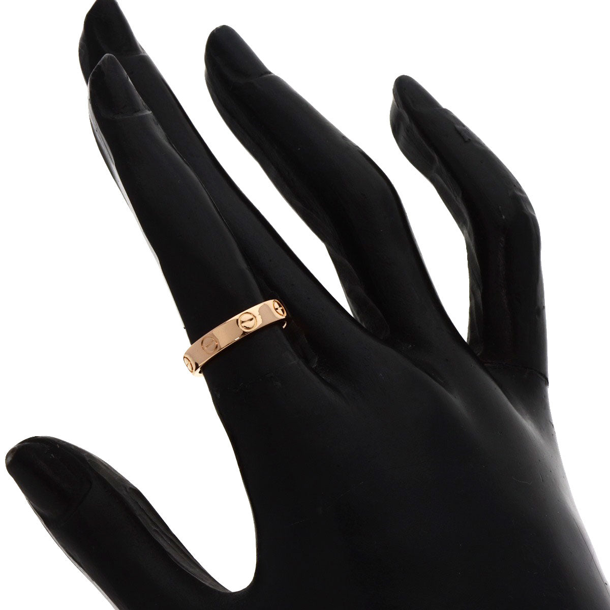 CARTIER Mini love ring # 48 Ring K18 Pink Gold Ladies [Used]
