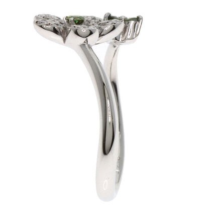 Ponte Vecchio Flower motif Diamond Ring K18 White Gold Ladies [Used]