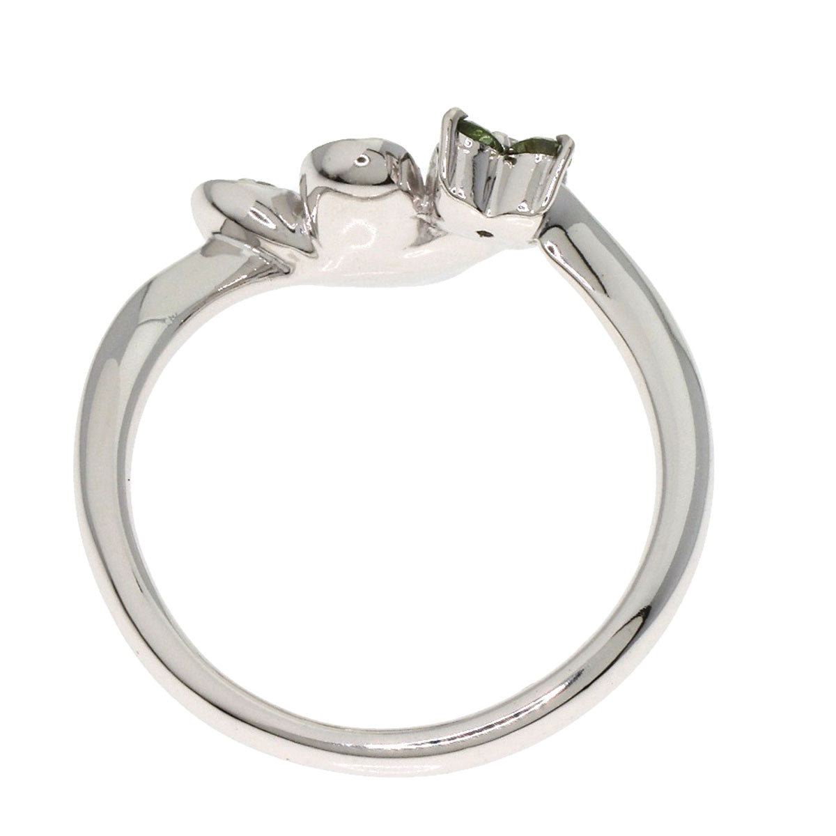 Ponte Vecchio Flower motif Diamond Ring K18 White Gold Ladies [Used]