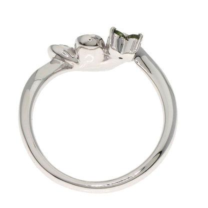 Ponte Vecchio Flower motif Diamond Ring K18 White Gold Ladies [Used]