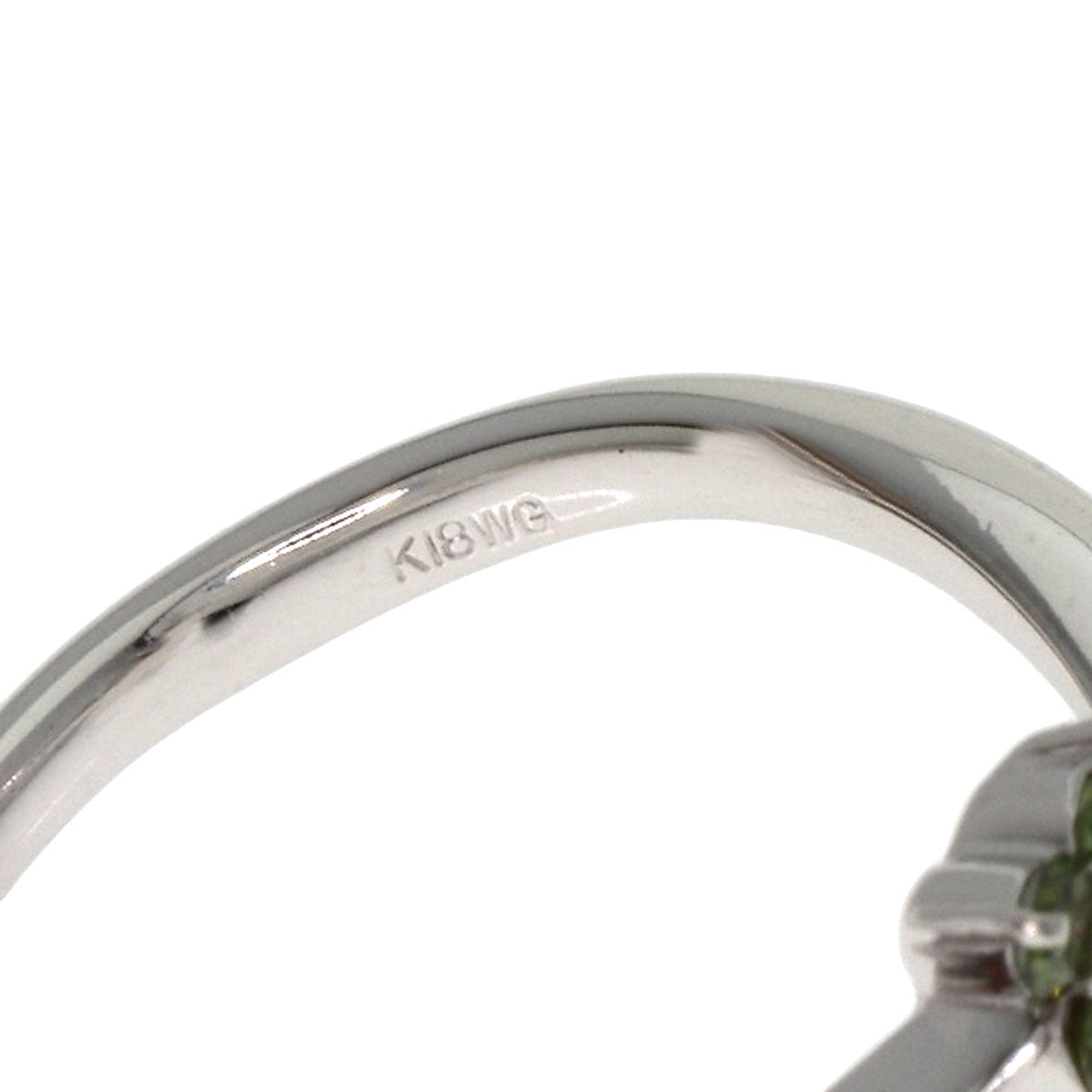 Ponte Vecchio Flower motif Diamond Ring K18 White Gold Ladies [Used]