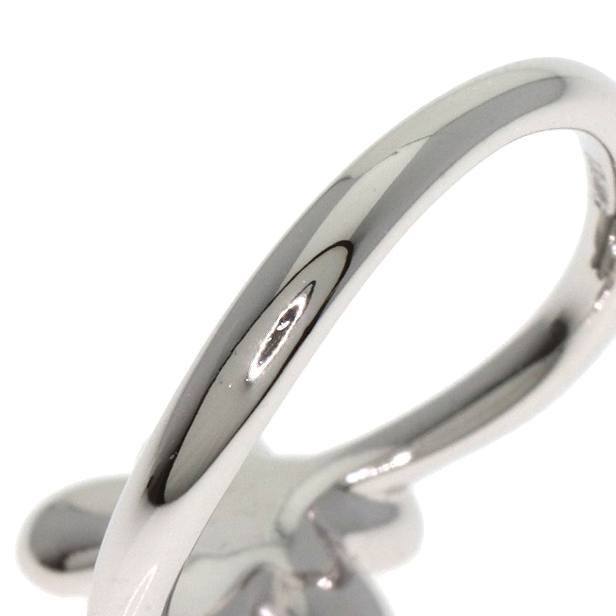 Ponte Vecchio Flower motif Diamond Ring K18 White Gold Ladies [Used]