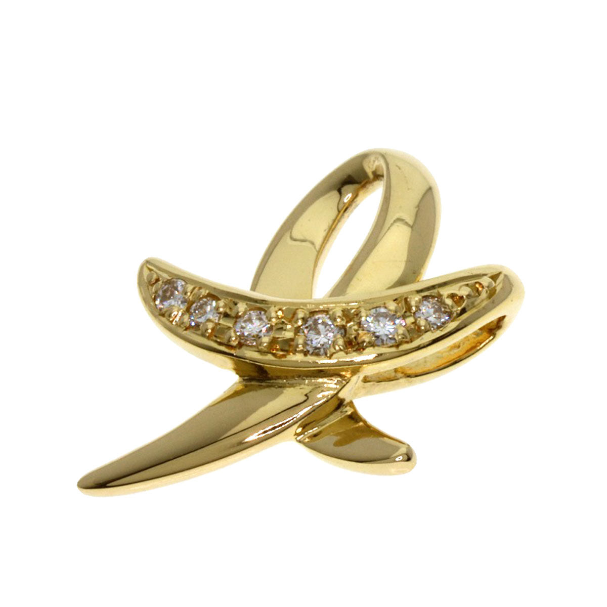 MIKIMOTO Diamond Pendant top K18 Yellow Gold Ladies [Used]