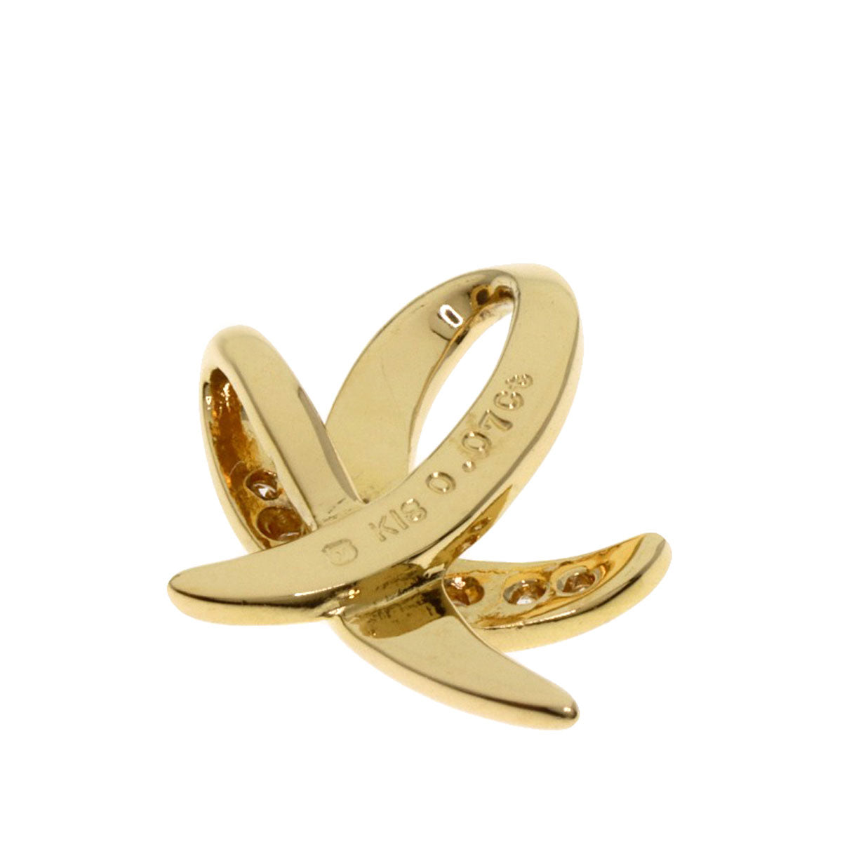 MIKIMOTO Diamond Pendant top K18 Yellow Gold Ladies [Used]