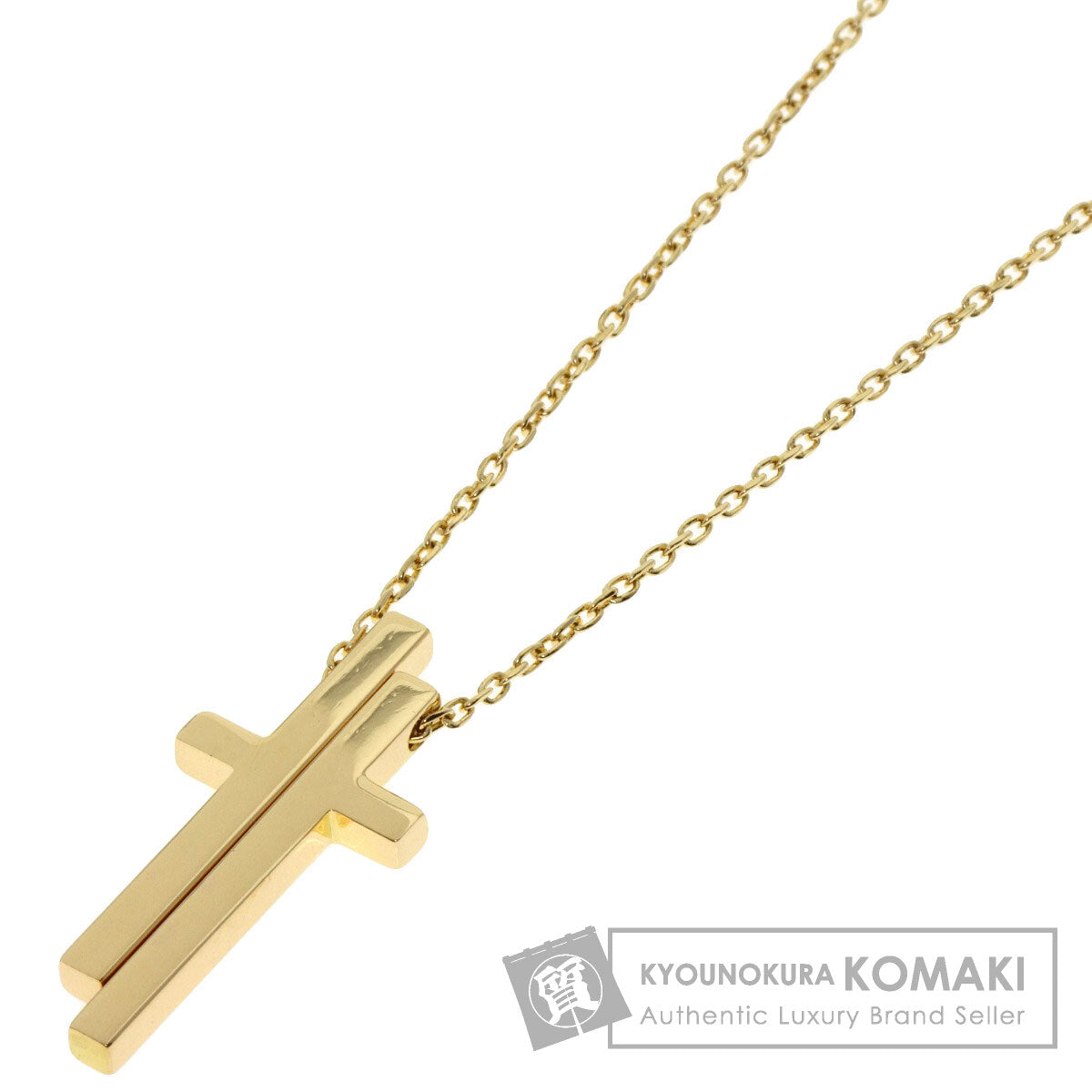 GUCCI Separate cross Necklace K18 Yellow Gold Ladies [Used]