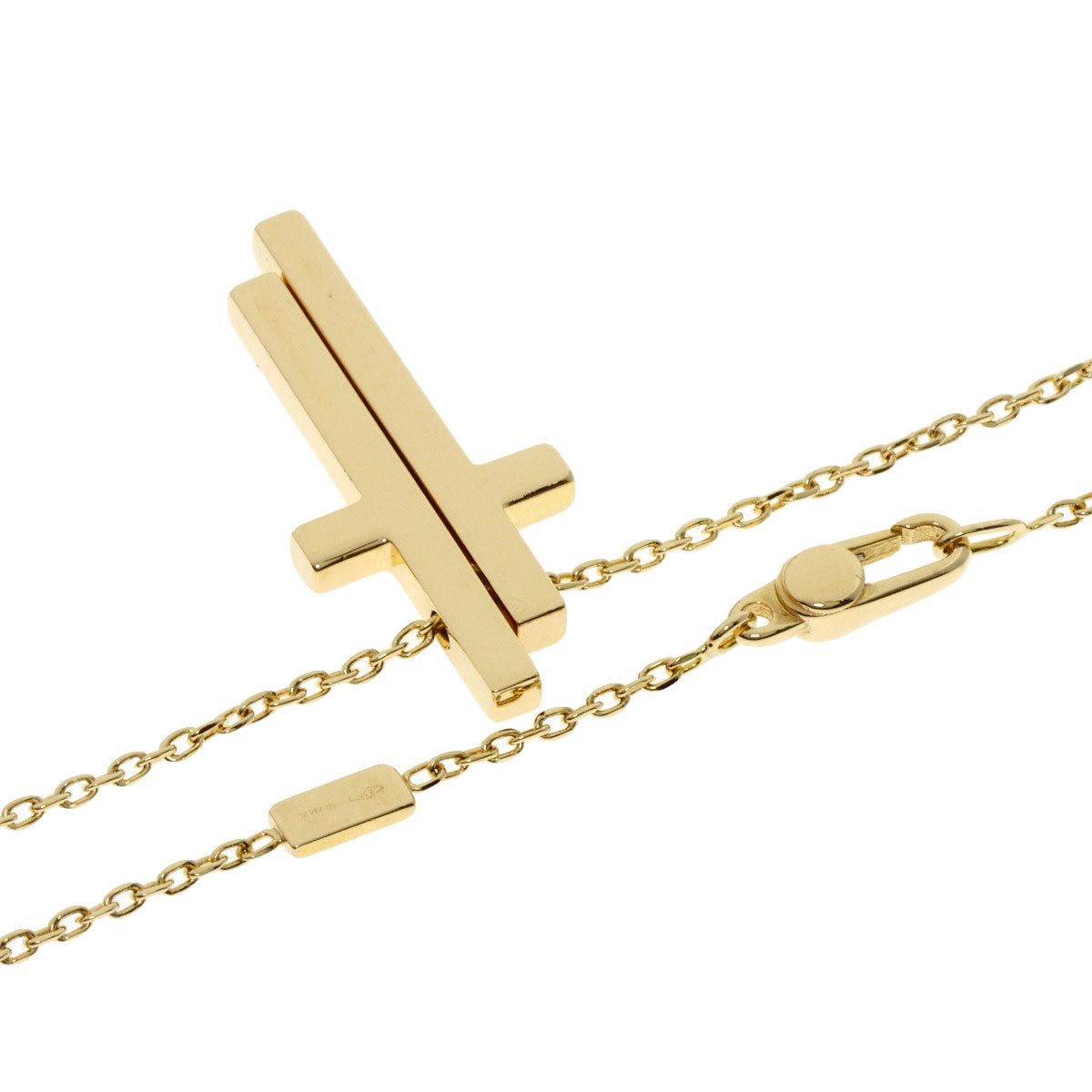 GUCCI Separate cross Necklace K18 Yellow Gold Ladies [Used]