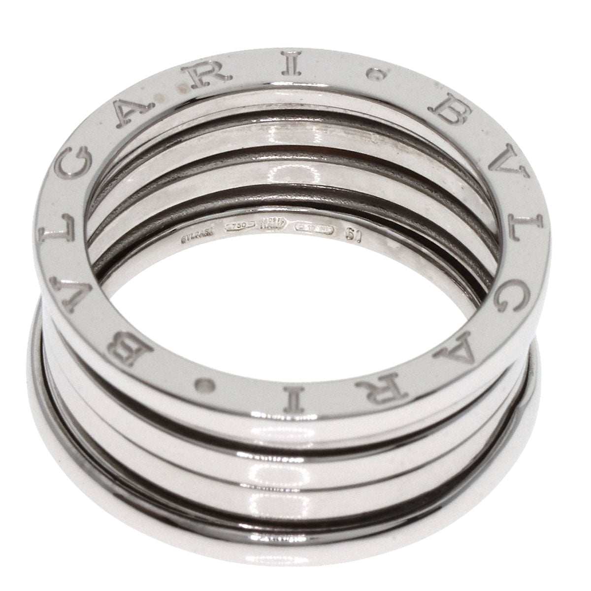 BVLGARI B.zero1 4 Band #61 Ring K18 White Gold mens [Used]