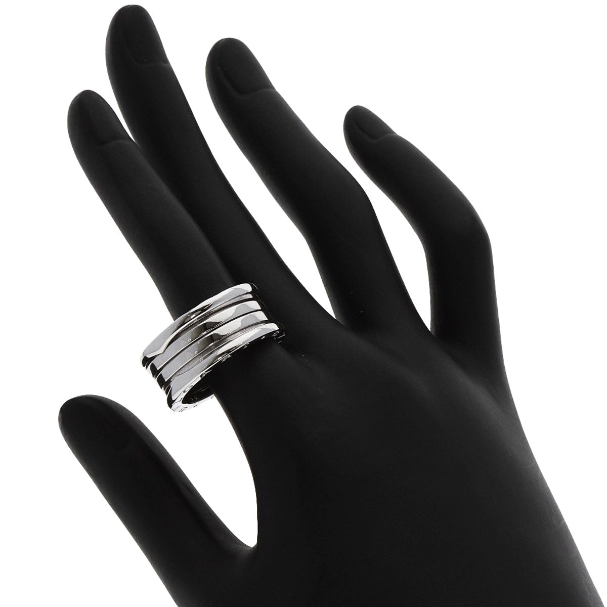 BVLGARI B.zero1 4 Band #61 Ring K18 White Gold mens [Used]