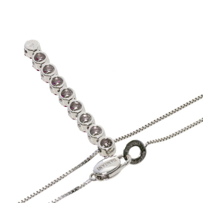 Damiani Flower Motif Sapphire Diamond Necklace K18 White Gold Ladies [Used]