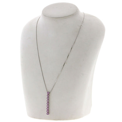 Damiani Flower Motif Sapphire Diamond Necklace K18 White Gold Ladies [Used]