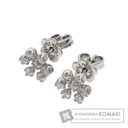 Ponte Vecchio Flower Diamond earring K18 White Gold Ladies [Used]