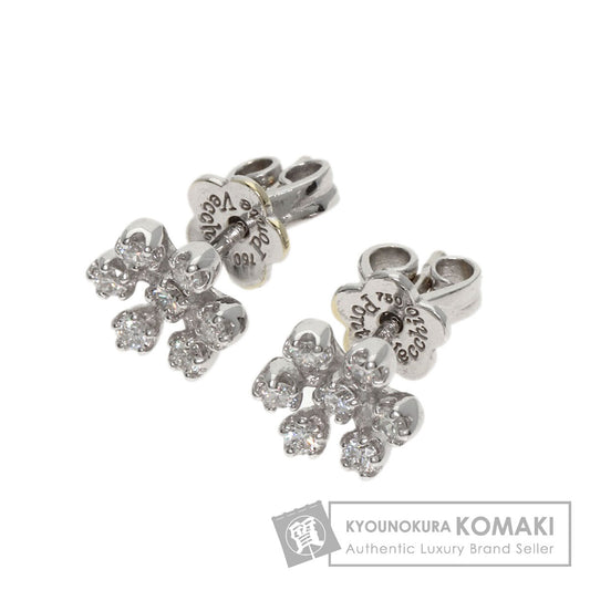 Ponte Vecchio Flower Diamond earring K18 White Gold Ladies [Used]