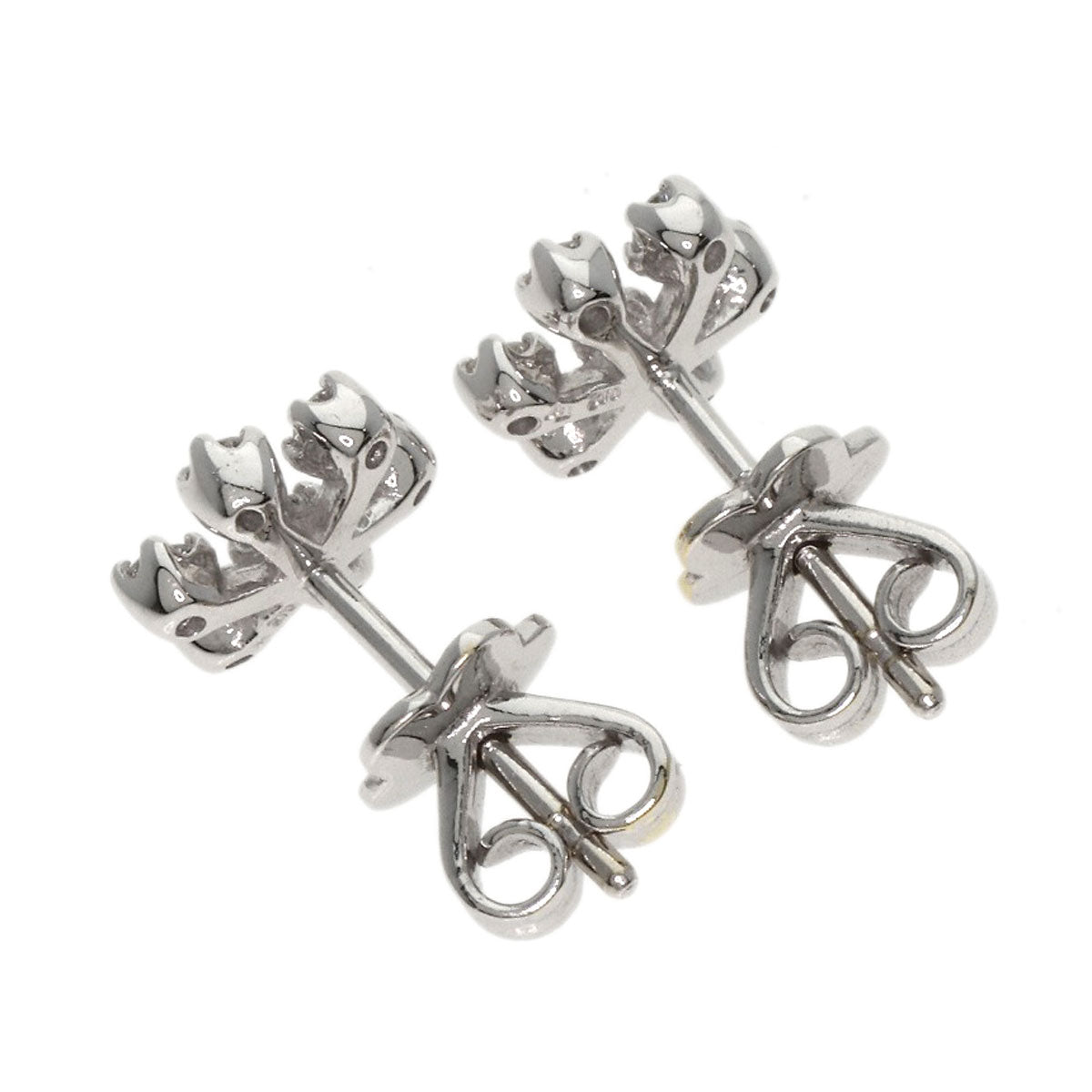 Ponte Vecchio Flower Diamond earring K18 White Gold Ladies [Used]