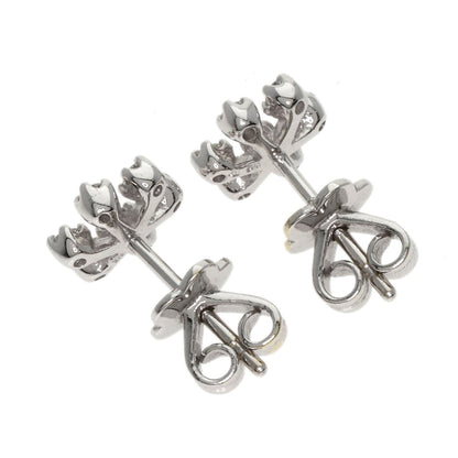 Ponte Vecchio Flower Diamond earring K18 White Gold Ladies [Used]