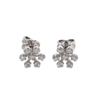 Ponte Vecchio Flower Diamond earring K18 White Gold Ladies [Used]