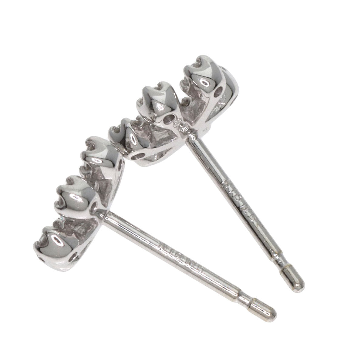 Ponte Vecchio Flower Diamond earring K18 White Gold Ladies [Used]