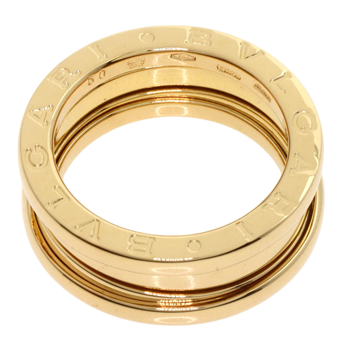 BVLGARI B.zero1 2 band #50 Ring K18 Yellow Gold Ladies [Used]