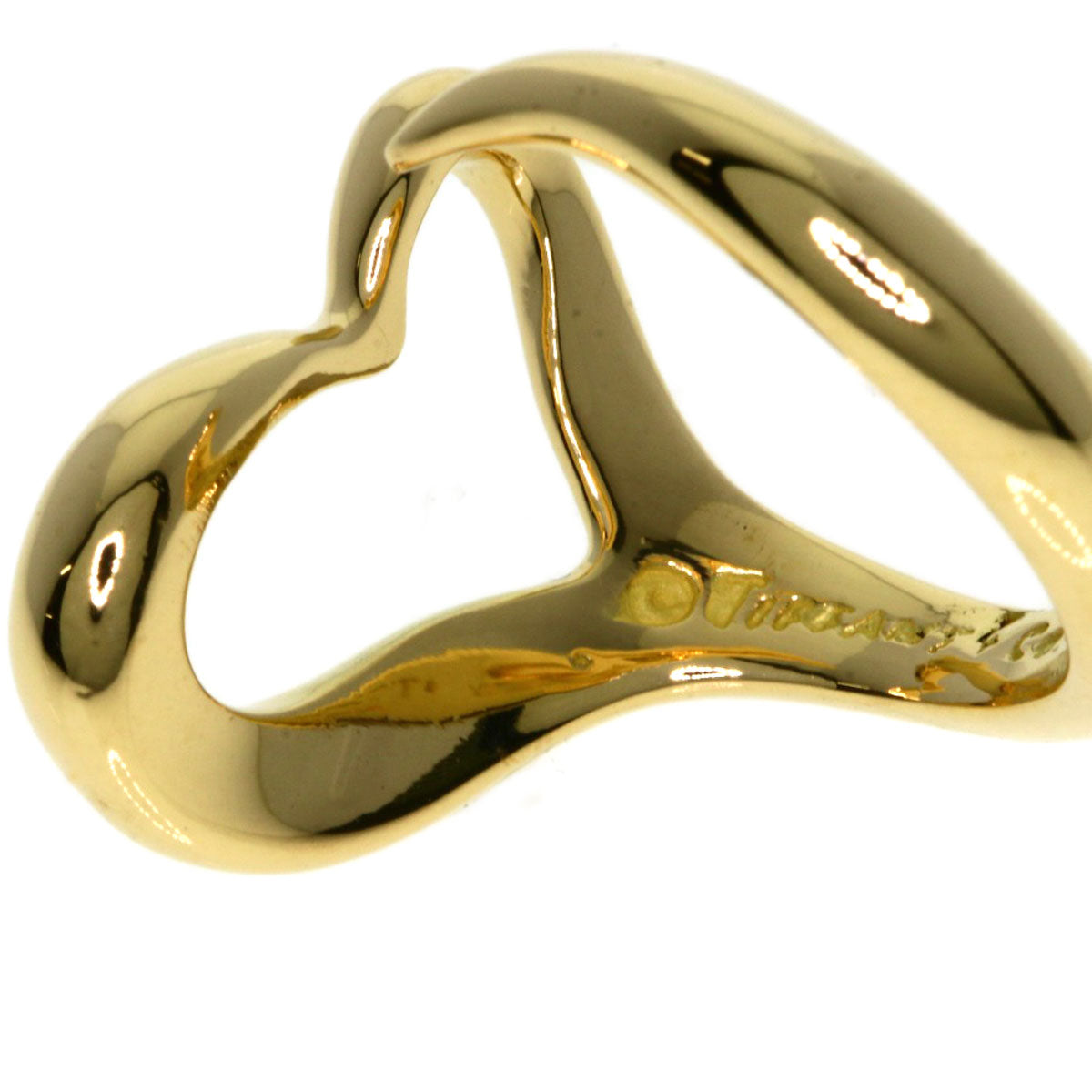 TIFFANY&Co. Open heart Ring K18 Yellow Gold Ladies [Used]