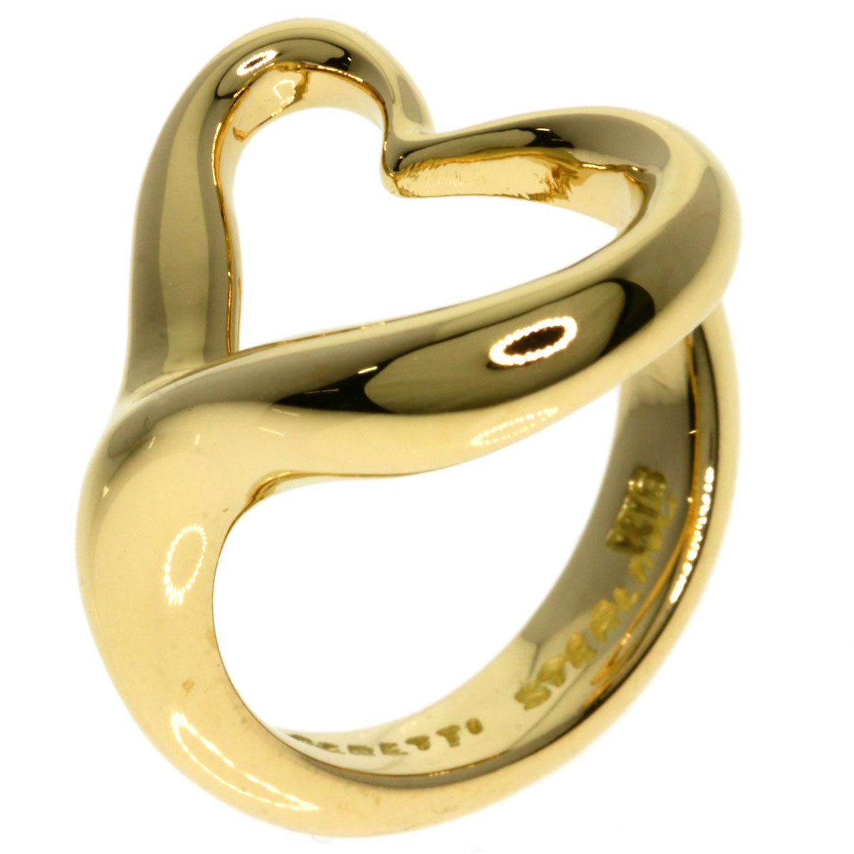 TIFFANY&Co. Open heart Ring K18 Yellow Gold Ladies [Used]