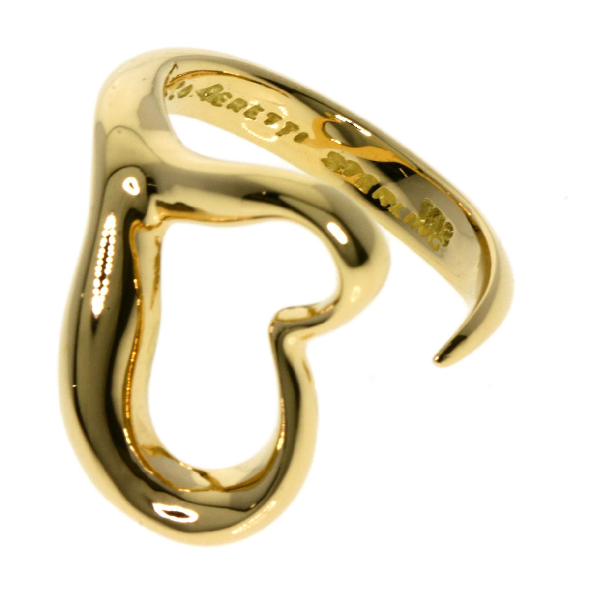 TIFFANY&Co. Open heart Ring K18 Yellow Gold Ladies [Used]